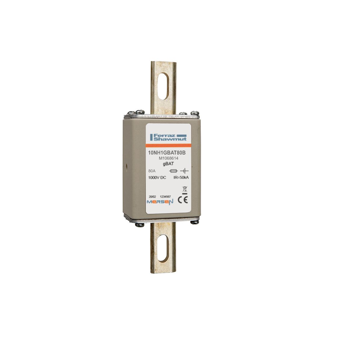 M1068614 - NH fuse-link gBAT, 1000VDC, size 1, 80A, for direct mounting